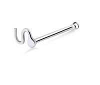 Snake Silver Bone Nose Stud NSKD-720